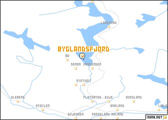 map of Byglandsfjord