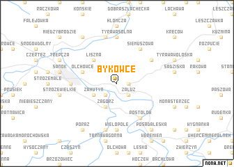 map of Bykowce