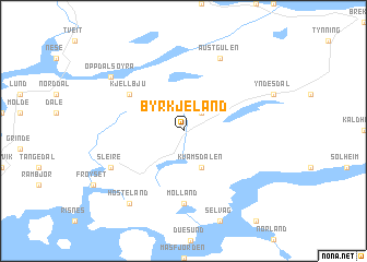 map of Byrkjeland