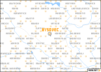 map of Býšovec