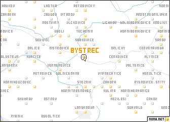 map of Bystřec