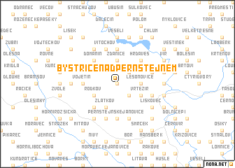 map of Bystřice nad Pernštejnem