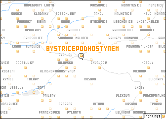 map of Bystřice pod Hostýnem