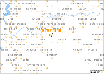 map of Bystřina