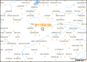 map of Bytaučiai