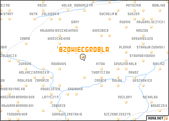 map of Bzowiec Grobla