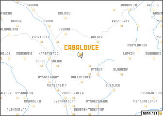 map of Čabalovce