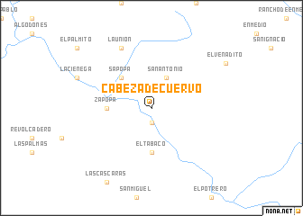 map of Cabeza de Cuervo
