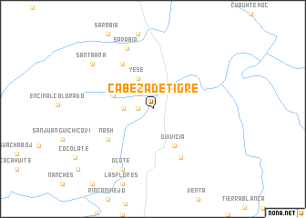 map of Cabeza de Tigre