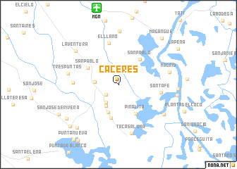 map of Cáceres