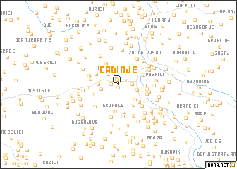 map of Čadinje