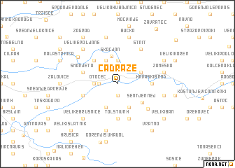 map of Čadraže