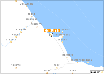 Cahuita Costa Rica Map Cahuita (Costa Rica) map   nona.net