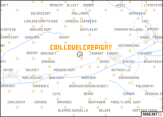 map of Caillouël-Crépigny