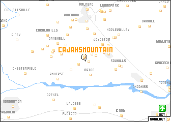 map of Cajahs Mountain