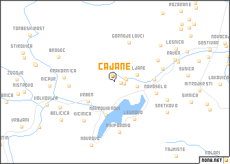 map of Čajane