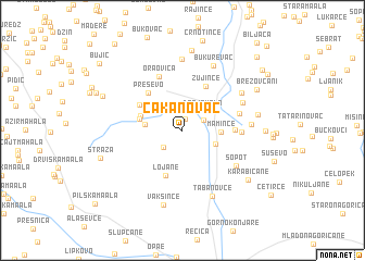 map of Cakanovac