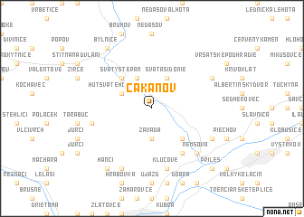 map of Čakanov