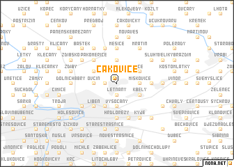 map of Čakovice