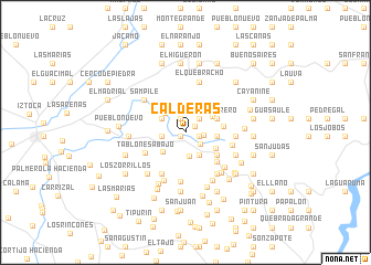 map of Calderas