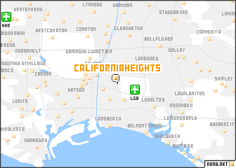 map of California Heights