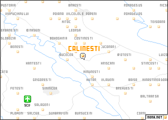 map of Călineşti
