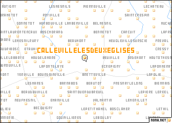 map of Calleville-les-Deux-Églises