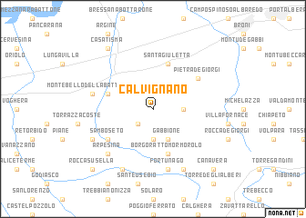 map of Calvignano