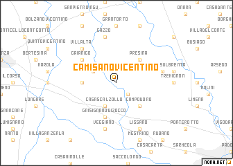 map of Camisano Vicentino