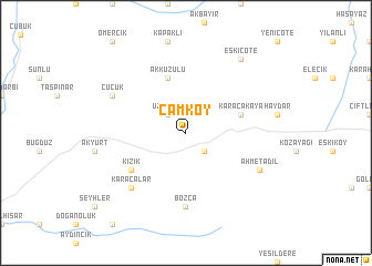 map of Çamköy