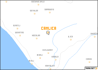 map of Çamlıca