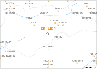 map of Çamlıca