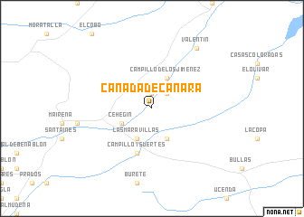 map of Cañada de Canara