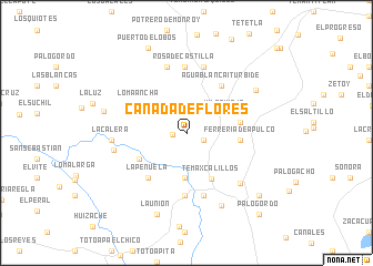 map of Cañada de Flores