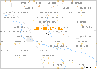 map of Cañada de Yañez