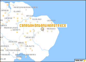 map of Cañada Honda Número Trece