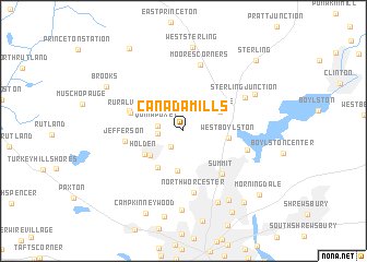 map of Canada Mills