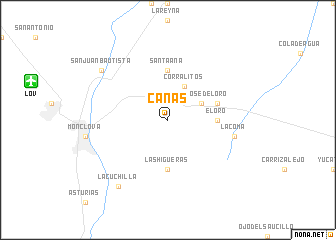 map of Cañas