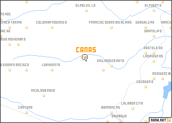 map of Cañas