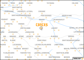 map of Cancès