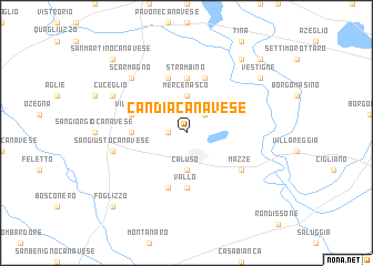 map of Candia Canavese