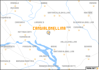 map of Candia Lomellina