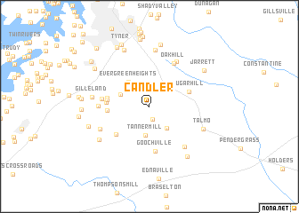 Candler (United States - USA) map - nona.net