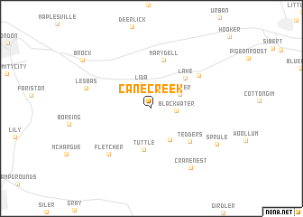 map of Cane Creek