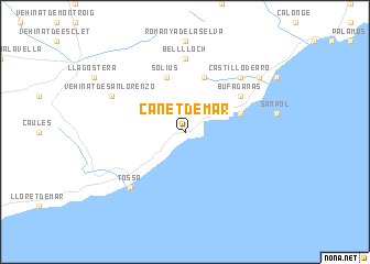 map of Cañet de Mar