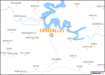 map of Cane Valley