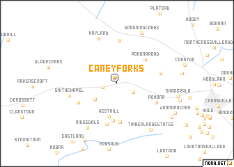 map of Caney Forks