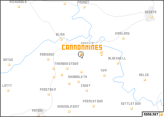 map of Cannon Mines