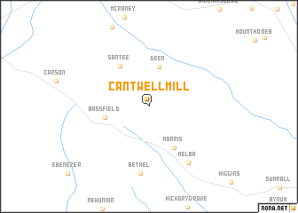 map of Cantwell Mill