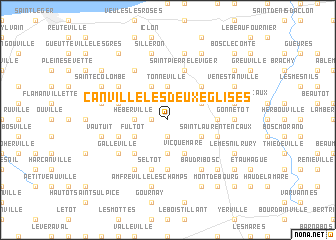 map of Canville-les-Deux-Églises